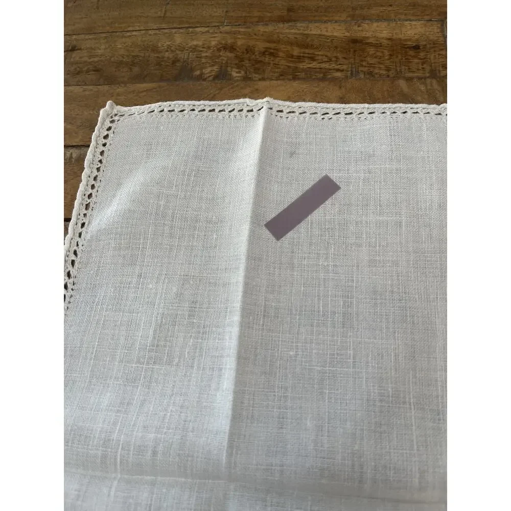 Off White Floral Embroidered Cottagecore Linen Napkins 16